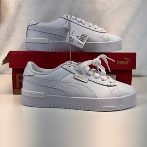 Puma Court Sneaker Womens 6.5 White Gold Platform Leather Low Top 403456-30 NIB